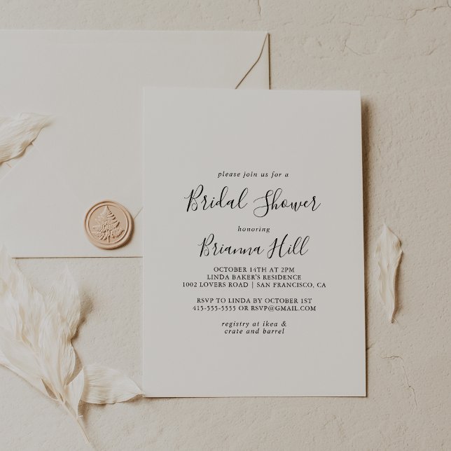 Simple Minimalist Bridal Shower Invitation (Creator Uploaded)