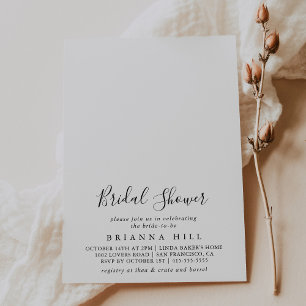 Simple Minimalist Bridal Shower Invitation