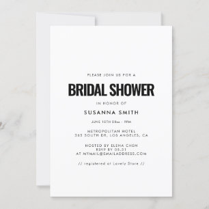 Simple minimalist Bridal shower Invitation