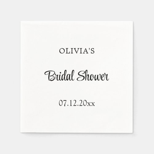 Simple Minimalist Bridal Shower Napkins