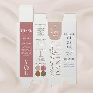 Simple Minimalist Bridesmaid Details Wine Gift Box