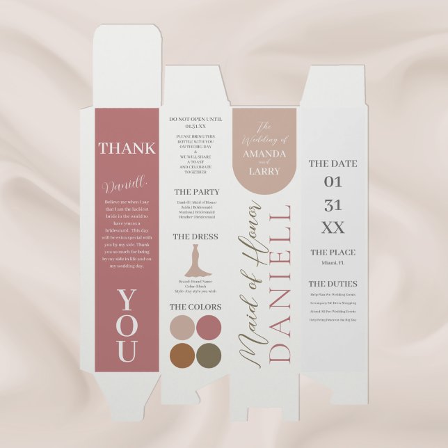 Simple Minimalist Bridesmaid Details Wine Gift Box (Creator Uploaded)