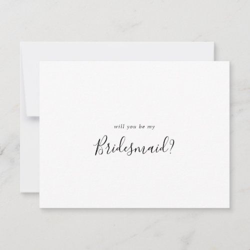 Simple Minimalist Bridesmaid Proposal Note Card