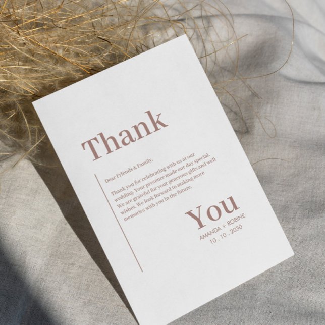Simple Minimalist Brown Elegant  Thank You Card (Creator Uploaded)