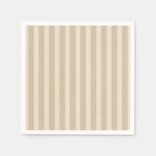 Simple Minimalist Brown Tan Striped Caramel  Napkins