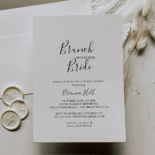 Simple Minimalist Brunch with the Bride Shower Invitation