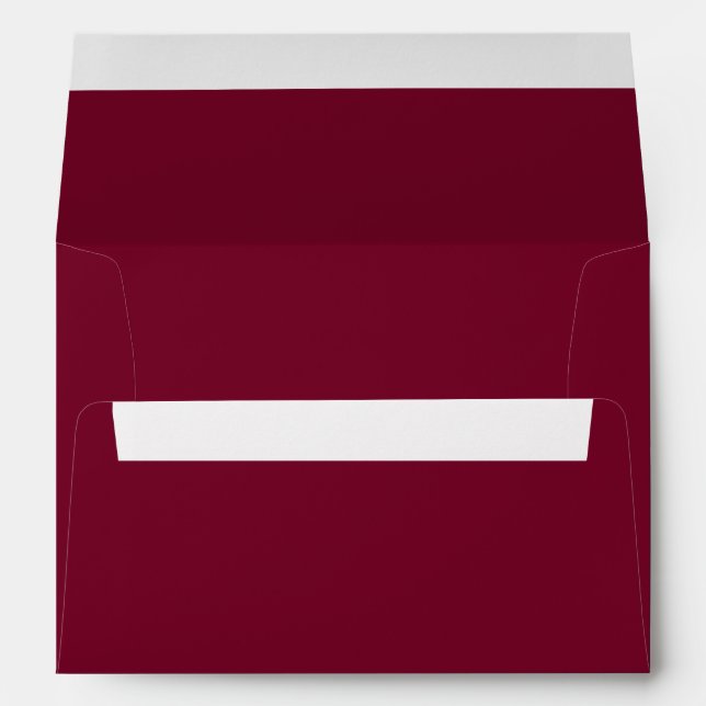 Simple Minimalist Burgundy Basic Return Address Envelope (Back (Bottom))