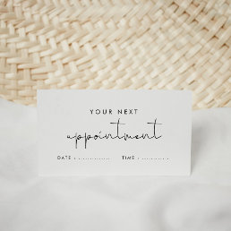 Simple minimalist business appointment card