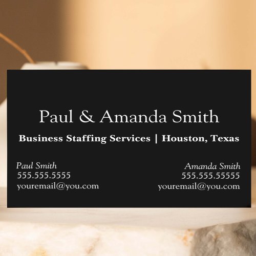 Simple Minimalist Business Card with 2 Names