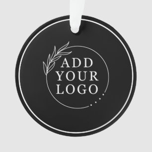 Simple Minimalist Business Logo Black Christmas Ornament