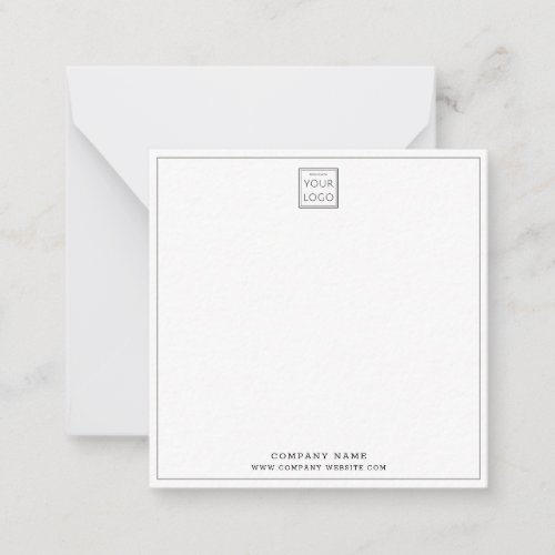 Simple Minimalist Business Logo Company Name Gray Note Card