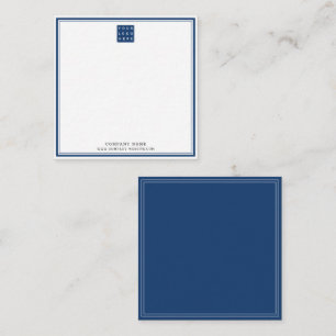 Simple Minimalist Business Logo Company Name Navy Note Card