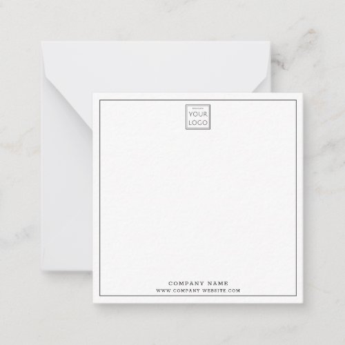 Simple Minimalist Business Logo Company Name Note Card
