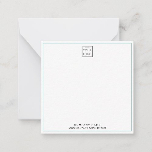 Simple Minimalist Business Logo Company Name Teal  Note Card