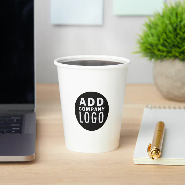 Simple Minimalist Business Logo Professional Paper Cups | Zazzle