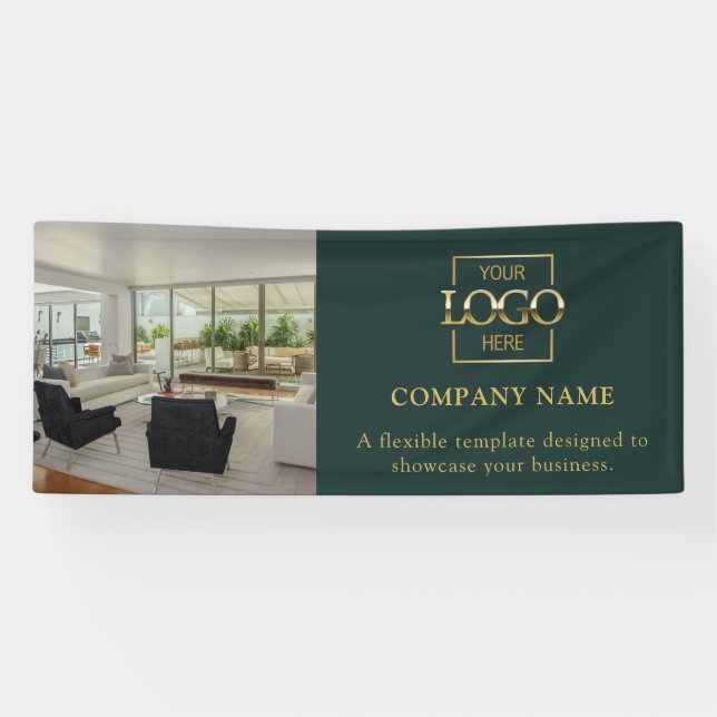 Simple Minimalist Business Logo Professional Vinyl Banner (Horizontal)