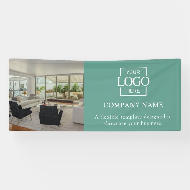 Simple Minimalist Business Logo Professional Vinyl Banner (Horizontal)