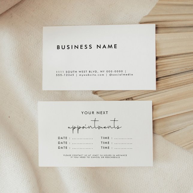 Simple minimalist business multiple dates appointment card (Creator Uploaded)