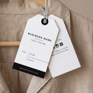Simple Minimalist Business Name Price Hang Tags