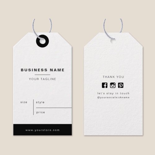 Simple Minimalist Business Name Price Hang Tags