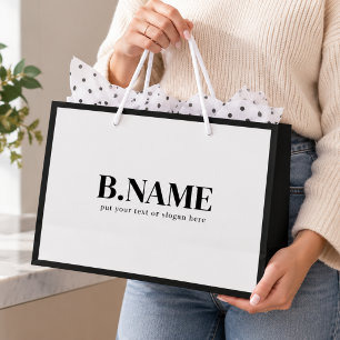 Simple Minimalist Business Promotional Custom Logo Large Gift Bag