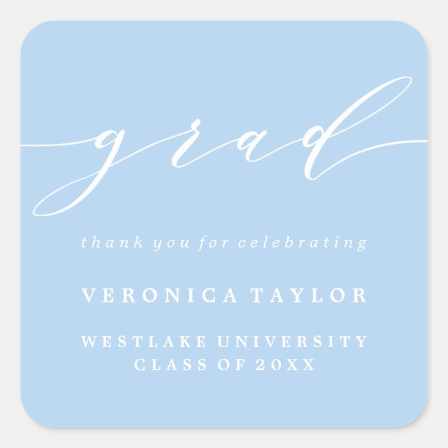 SIMPLE MINIMALIST CALLIGRAPHY GRADUATION STICKER (Front)