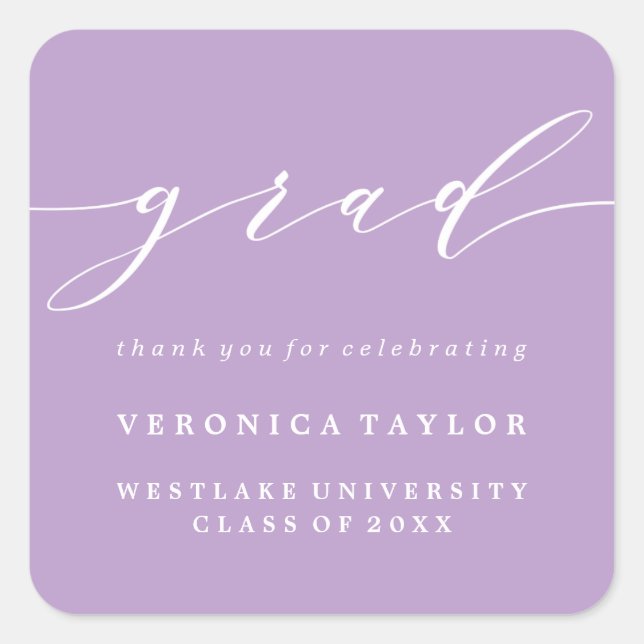 SIMPLE MINIMALIST CALLIGRAPHY GRADUATION STICKER (Front)