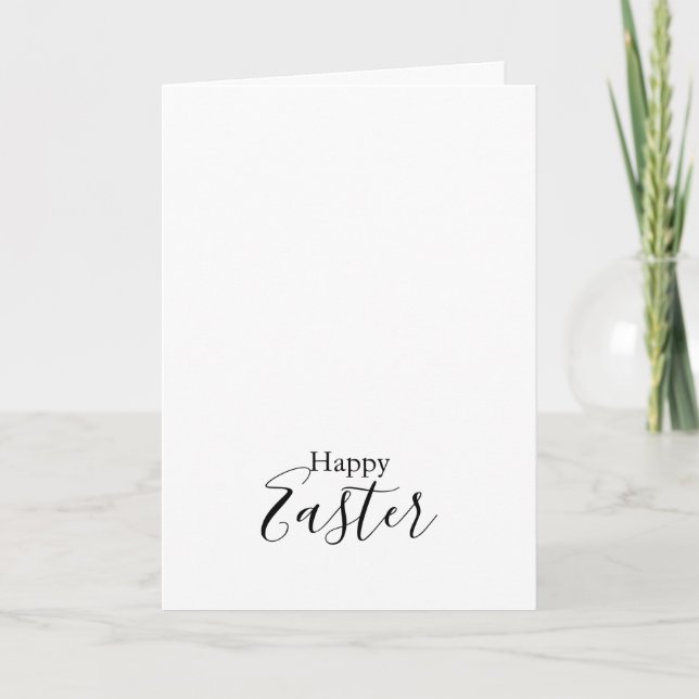 Simple Minimalist Calligraphy Happy Easter Card (Front)
