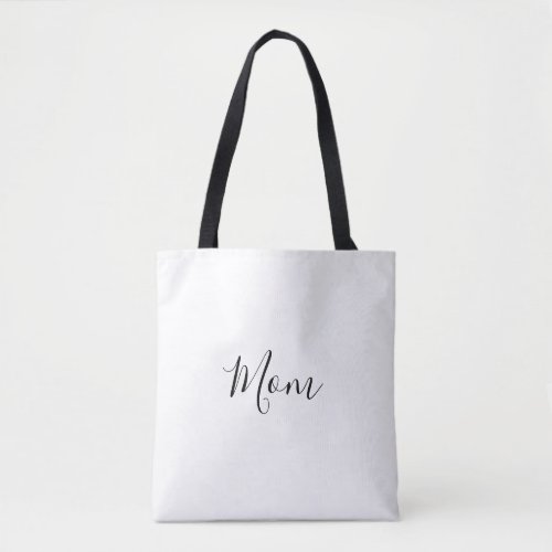 Simple Minimalist Calligraphy Mom Tote Bag