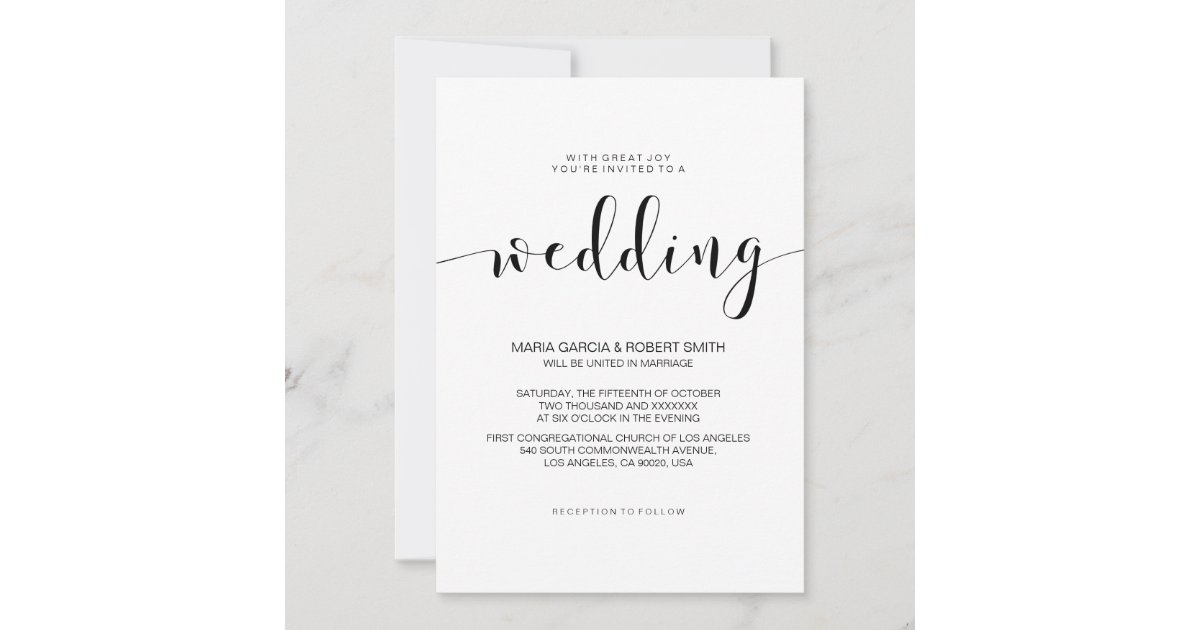 Minimal Calligraphy Wedding Invitations