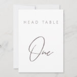 Simple Minimalist Calligraphy Wedding Table Number
