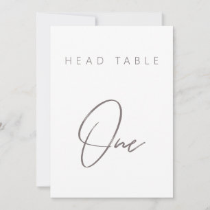 Simple Minimalist Calligraphy Wedding Table Number