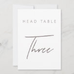 Simple Minimalist Calligraphy Wedding Table Number