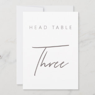 Simple Minimalist Calligraphy Wedding Table Number