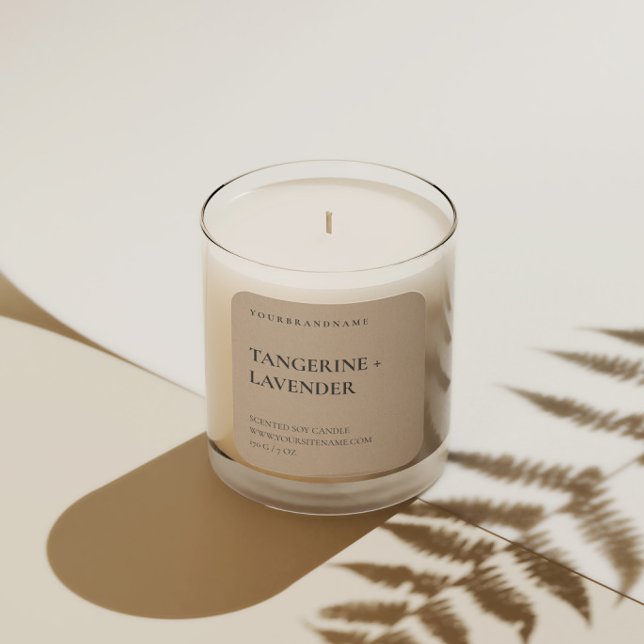 Simple Minimalist Carton Rustic Kraft Candle Square Sticker (Creator Uploaded)