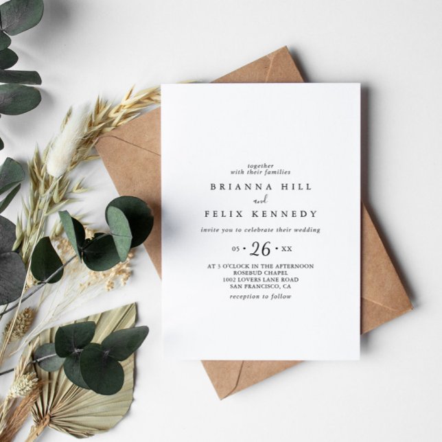 Simple Minimalist Casual Wedding Invitation (Creator Uploaded)