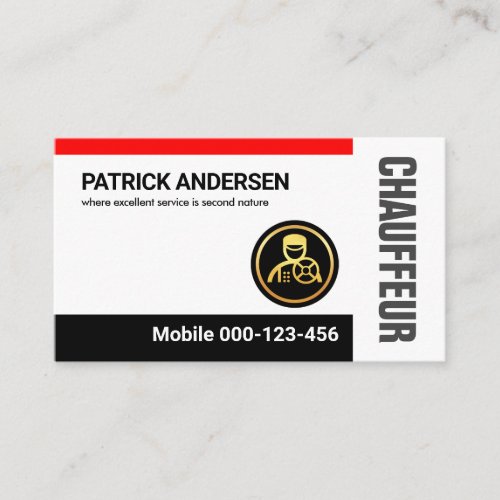 Simple Minimalist Chauffeur Driver Business Card