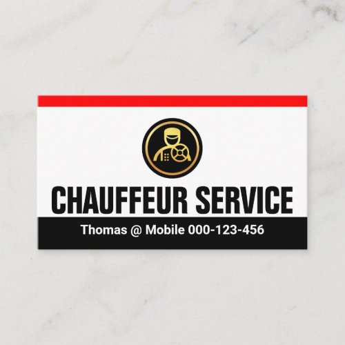 Simple Minimalist Chauffeur For Hire Business Card