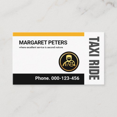 Simple Minimalist Chauffeur Taxi Driver Business Card