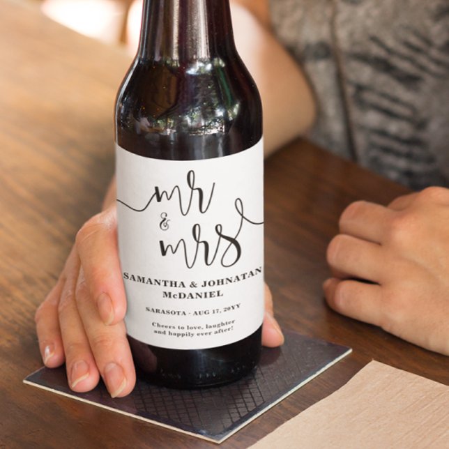 Simple Minimalist Cheers Wedding Beer Bottle Label (Creator Uploaded)