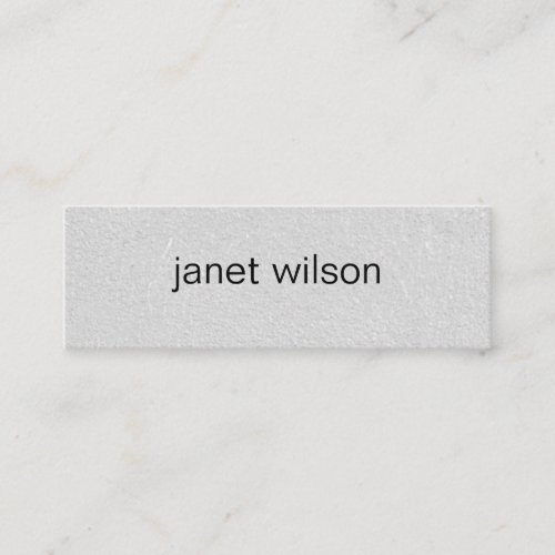 simple minimalist chic gray texture mini business card