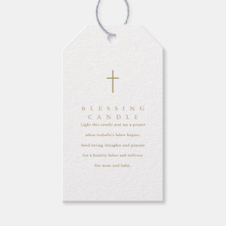 Simple Minimalist Christian Blessing Candle Prayer Gift Tags