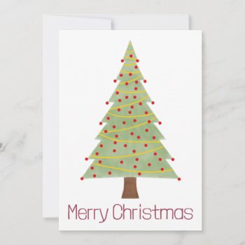 Simple Minimalist Christmas Tree Holiday Card by PortoSabbiaNatale at Zazzle