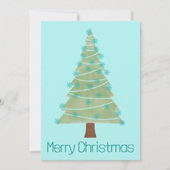 Simple Minimalist Christmas Tree Holiday Card by PortoSabbiaNatale at Zazzle