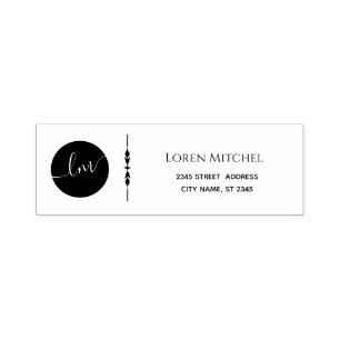 Simple minimalist circle monogram elegant business self-inking stamp