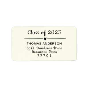 Simple Minimalist Class of 2024 Graduation  Label
