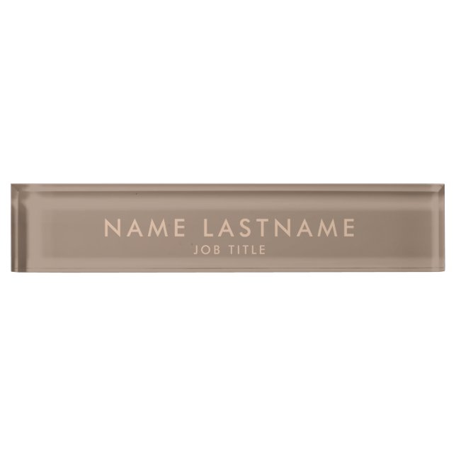 Simple Minimalist Classic Modern Personalised Name Desk Name Plate (Front)