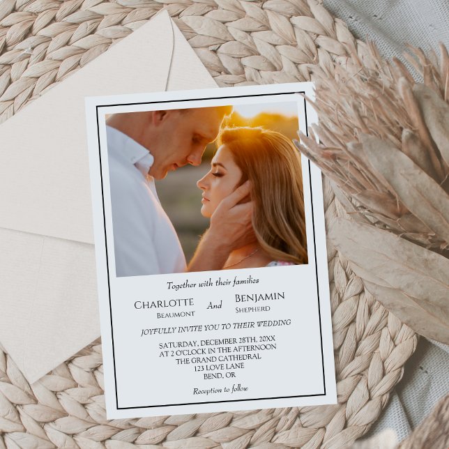 Simple Minimalist Classic Photo Wedding Invitation (Creator Uploaded)
