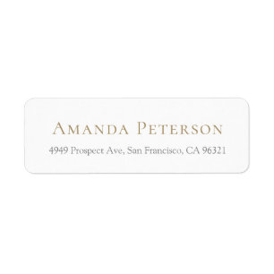 Simple Minimalist Classic White Return Address Label
