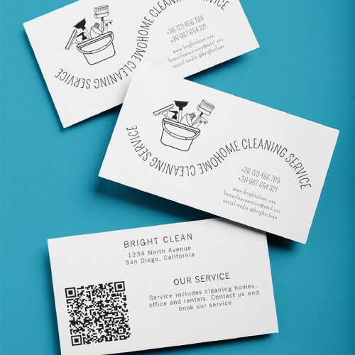 Simple Minimalist Cleaning Service Business Card